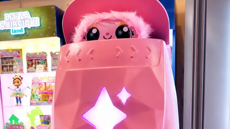 Jouet géant Peekimo sur mesure avec éclairage intégré pour présentation produit